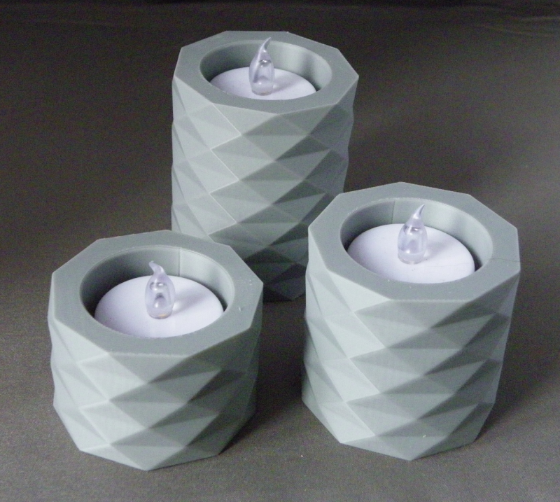 (image for) 3D Prints - Theelichthouder Set 1 - (Meerdere Kleuren Mogelijk)